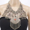Vintage Kashmiri Tribal Necklace – Handcrafted Central Asian Jewelry, Glass Stones, Tassels