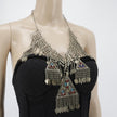 Vintage Afghan Kuchi Choker: Bohemian Statement Necklace with Aqeeq Stones - Tribal Belly Dance Jewelry