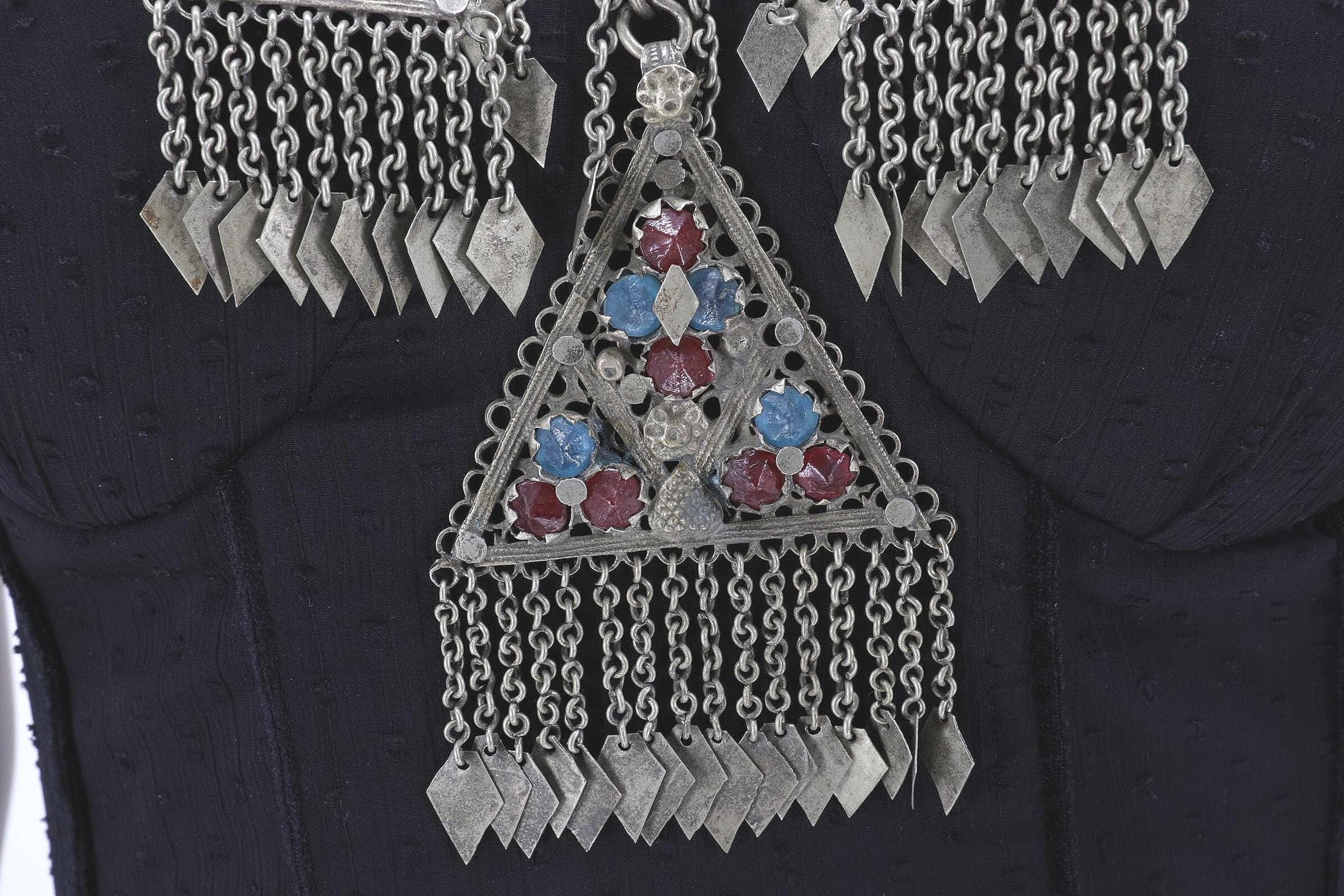 Vintage Afghan Kuchi Choker: Bohemian Statement Necklace with Aqeeq Stones - Tribal Belly Dance Jewelry