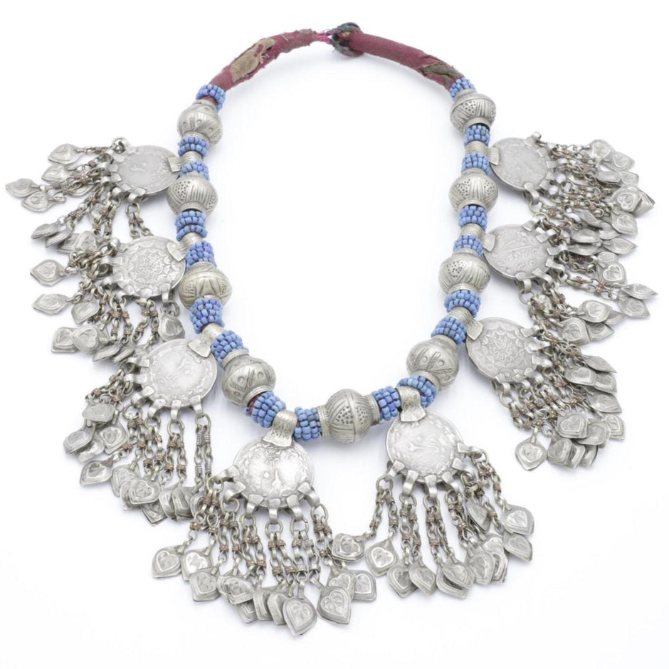 Vintage Afghan Coins Statement Necklace