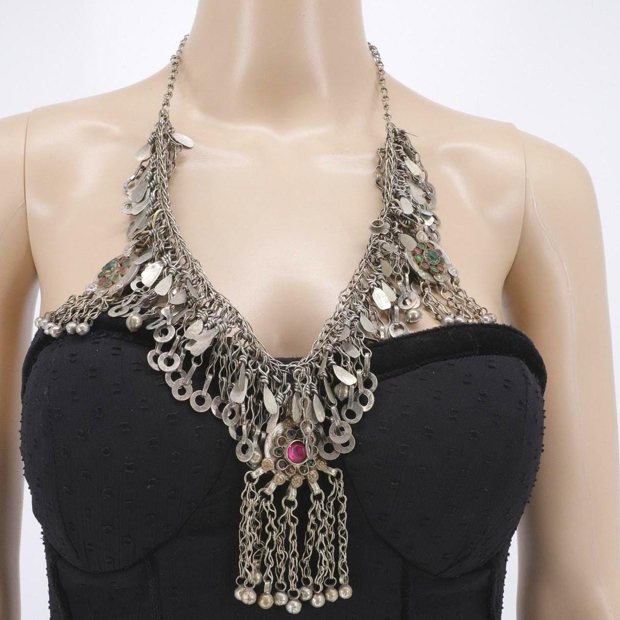 Vintage Afghan  Statement Necklace