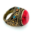 Vintage Afghan Statement Rings -  Engraved Gemstone Jewelry