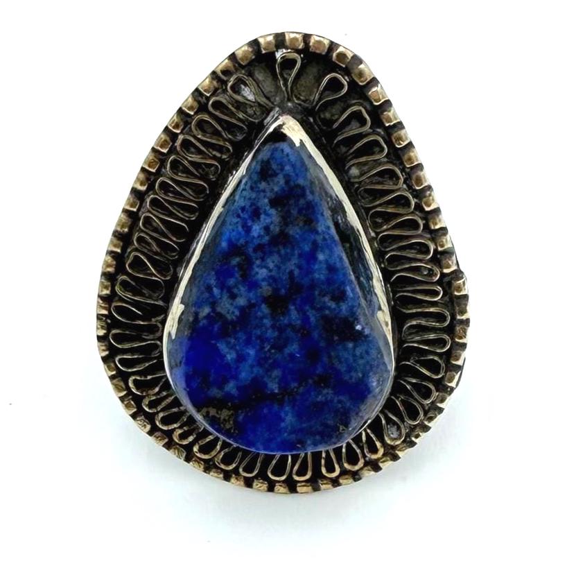 Antique Afghan Lapis Lazuli Ring - Handcrafted Bohemian Gemstone Jewelry for Men and Women