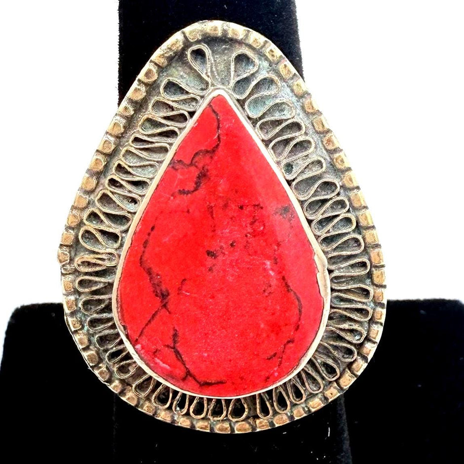 Antique Afghan Lapis Lazuli Ring - Handcrafted Bohemian Gemstone Jewelry for Men and Women