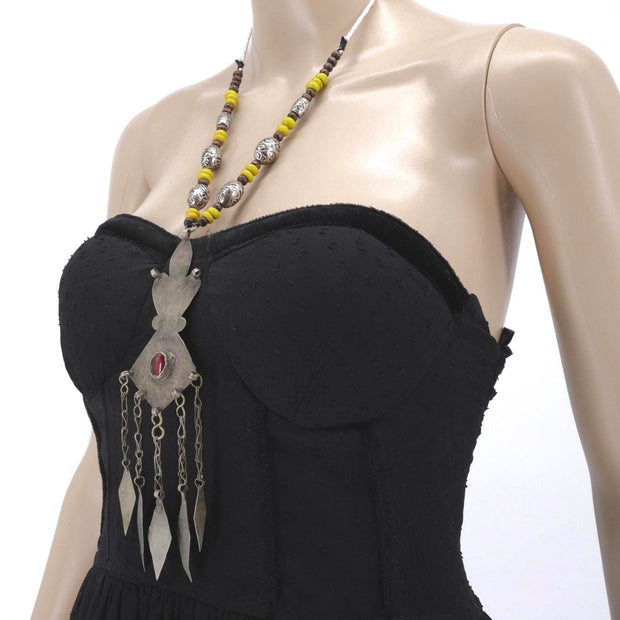 Vintage Afghan Kuchi Ethnic Tribal Nomad Boho Gypsy Statement Necklace - Bohemian Bedouin Jewelry