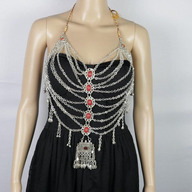 Vintage Afghani Tribal Bib Necklace