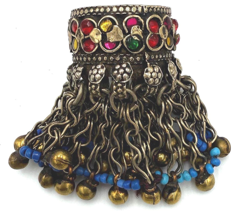 Antique Afghani Statement Ring - Vintage Gypsy Tribal Ethnic Bohemian Nomadic Adjustable Size 12