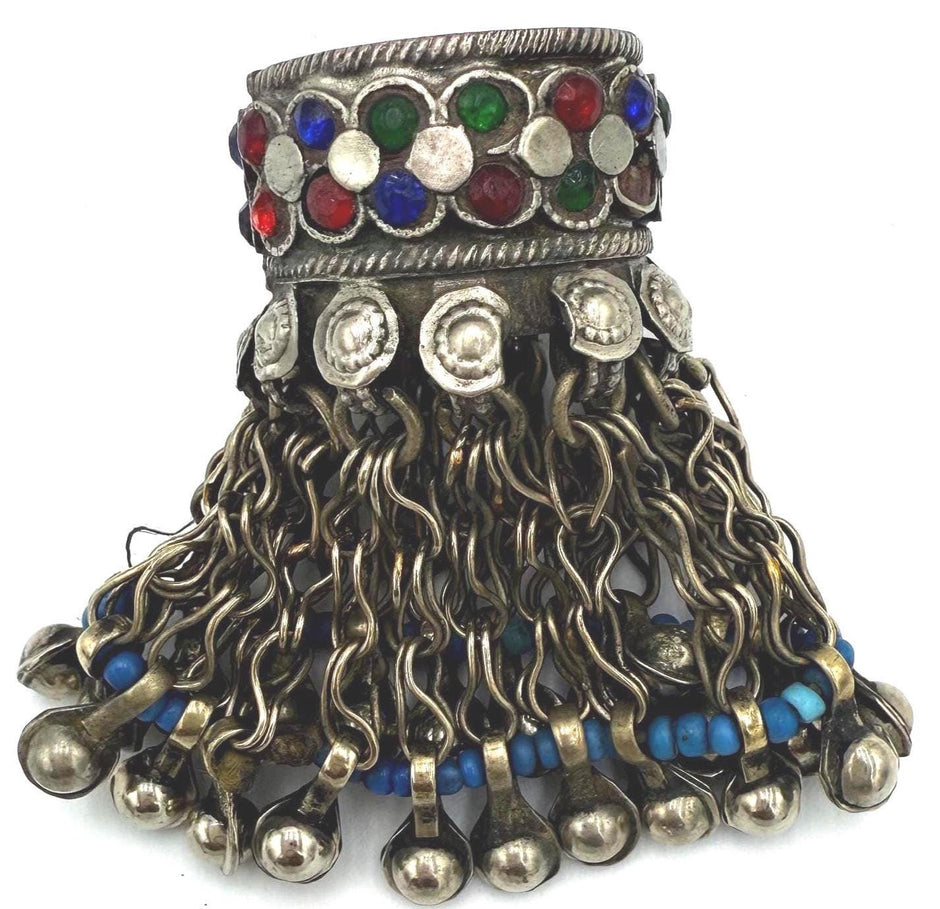 Antique Afghani Statement Ring - Vintage Gypsy Tribal Ethnic Bohemian Nomadic Adjustable Size 12