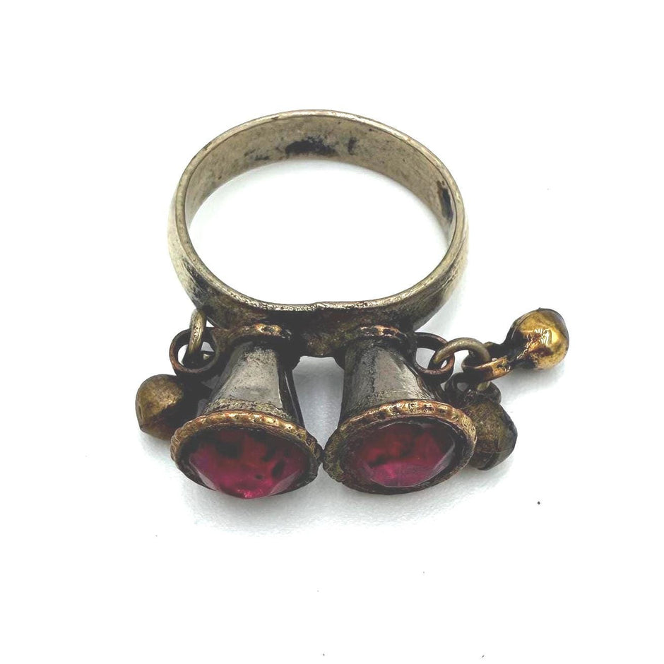 Vintage Afghan Bell Rings: Unique Ethnic Jewelry, Antique Tribal Bohemian Accessories for Women
