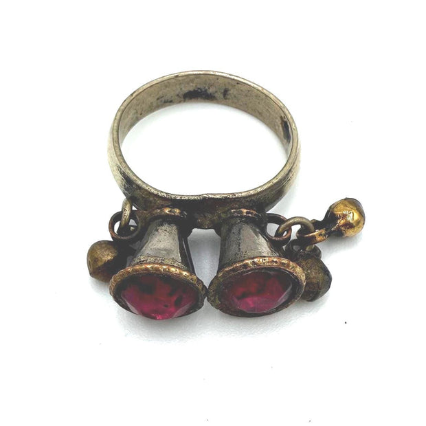 Vintage Afghan Bell Rings: Unique Ethnic Jewelry, Antique Tribal Bohemian Accessories for Women