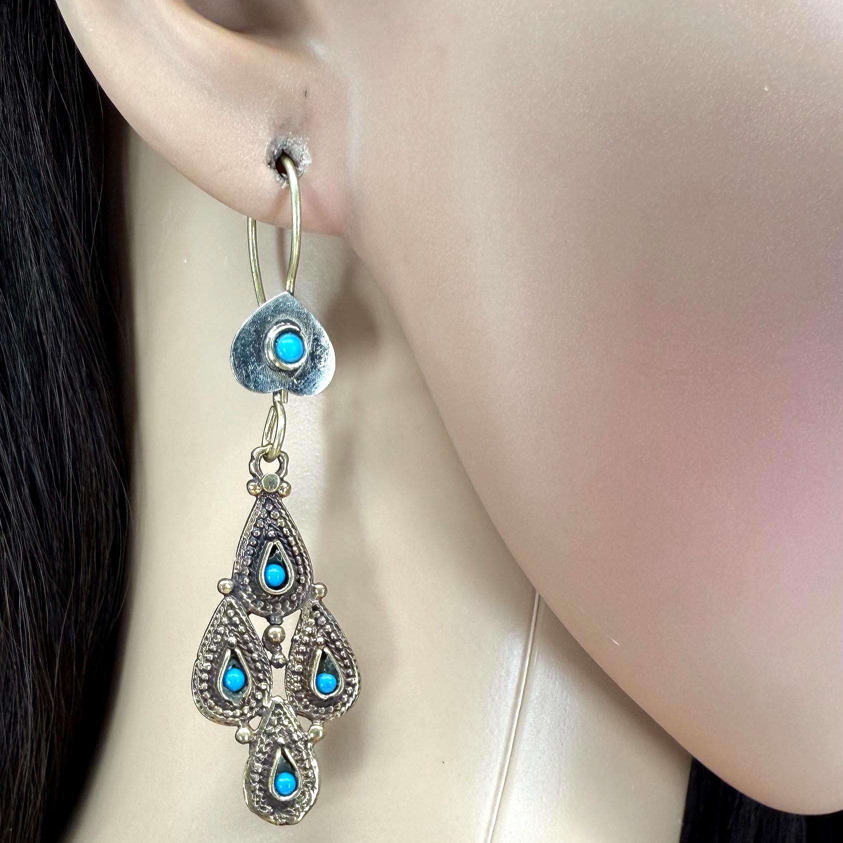 Vintage Afghani Tribal Statement Earrings - Ethnic Middle Eastern Boho Gypsy Jewelry for Women