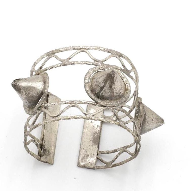 Kuchi Adjustable Statement Cuff: Afghan Aqeeq Bohemian Tribal Bracelet for Belly Dance & Reiki