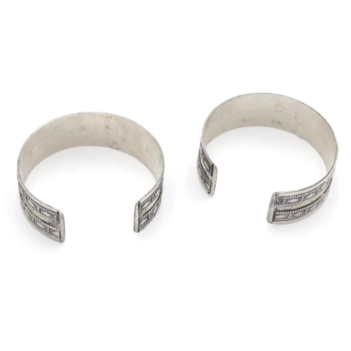 Bohemian Afghan Kuchi Cuff Bracelet Set: Aqeeq Tribal Jewelry