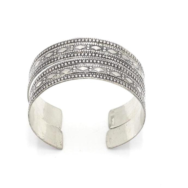 Bohemian Afghan Kuchi Adjustable Cuff Bracelet Set - Statement Aqeeq Jewelry for Tribal Dance