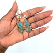 Vintage Afghan Blue Bead Earrings - Traditional Kuchi Jingle Jewelry for Baluchi Style Enthusiasts