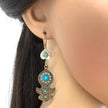 Vintage Afghan Blue Bead Earrings - Traditional Kuchi Jingle Jewelry for Baluchi Style Enthusiasts