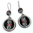Afghan Round Tribal Earrings – Handcrafted Boho Jewelry  Black
