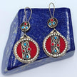 Afghan Round Tribal Earrings – Handcrafted Boho Jewelry  Black