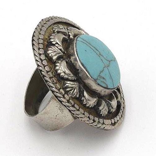 Vintage Afghan Silver Tribal Rings - Ethnic Kuchi Jewelry for Women - Bohemian Pakistani Indian Heels