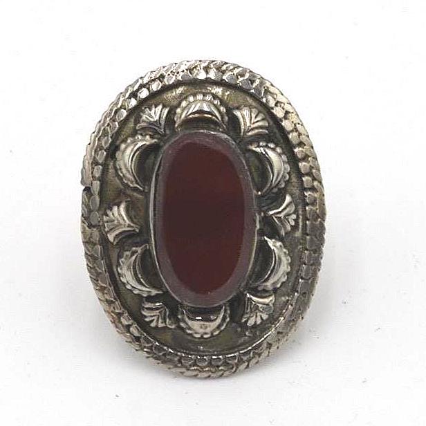 Oversized Afghan Tribal Ring: Kuchi Silver Boho Jewelry
