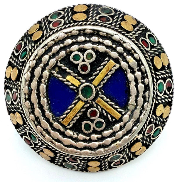 Oversized Vintage Afghan Tribal Rings - Ethnic Silver Kuchi Jewelry for Women - Bohemian Statement Pieces