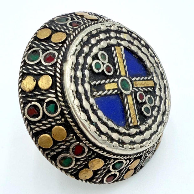 Oversized Vintage Afghan Tribal Rings - Ethnic Silver Kuchi Jewelry for Women - Bohemian Statement Pieces