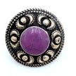 Vintage Afghan Turquoise Statement Ring -  Handmade Engraved Gemstone Jewelry