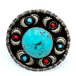 Vintage Afghan Turquoise Statement Ring -  Handmade Engraved Gemstone Jewelry