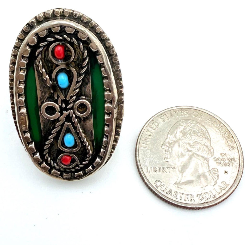 Vintage Afghan Kuchi Adjustable Statement Rings