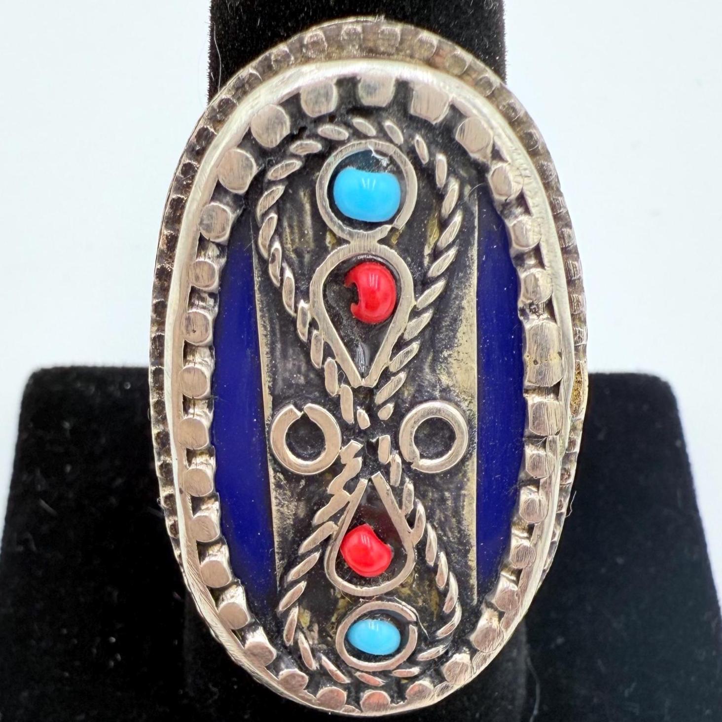 Vintage Afghan Kuchi Adjustable Statement Rings