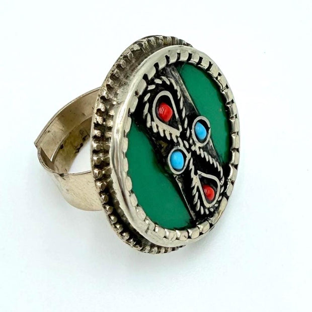 Vintage Kuchi Afghan Adjustable Statement Rings