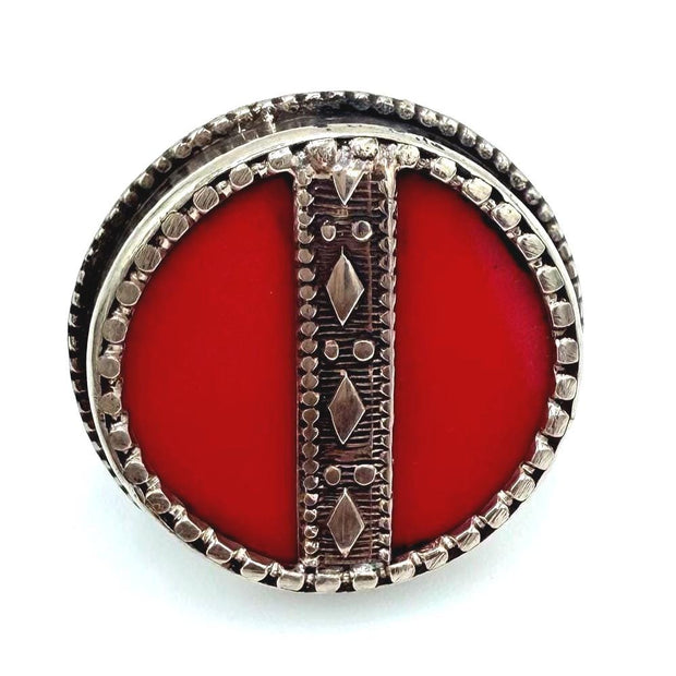 Vintage Afghan Statement Rings: Engraved Gemstone Jewelry for Festivals