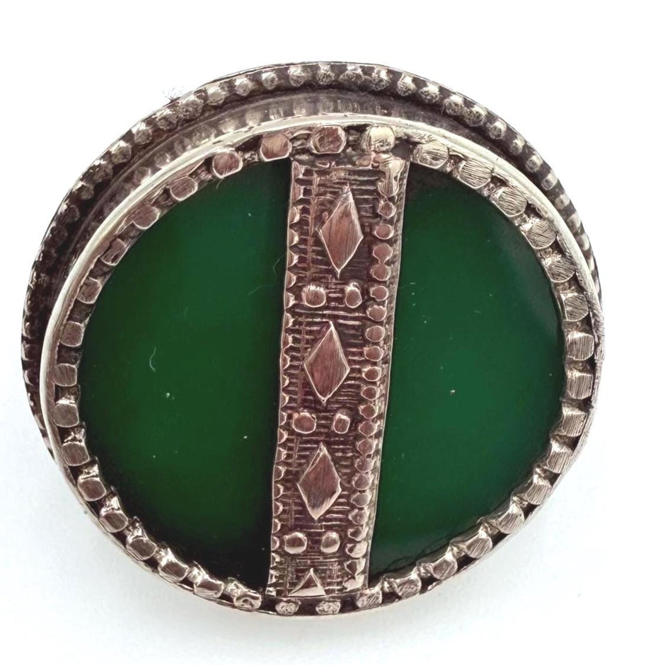 Vintage Afghan Statement Rings: Engraved Gemstone Jewelry for Festivals