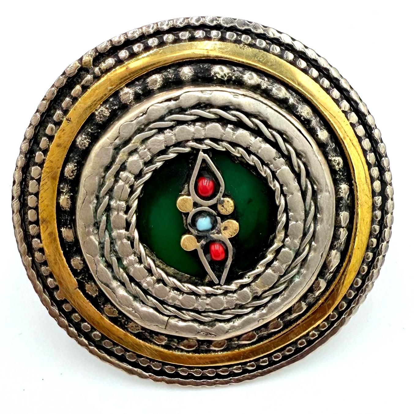 Oversized Antique Afghan Tribal Rings - Adjustable Boho Ethnic Jewelry for Women