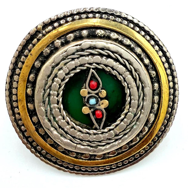 Oversized Antique Afghan Tribal Rings - Adjustable Boho Ethnic Jewelry for Women