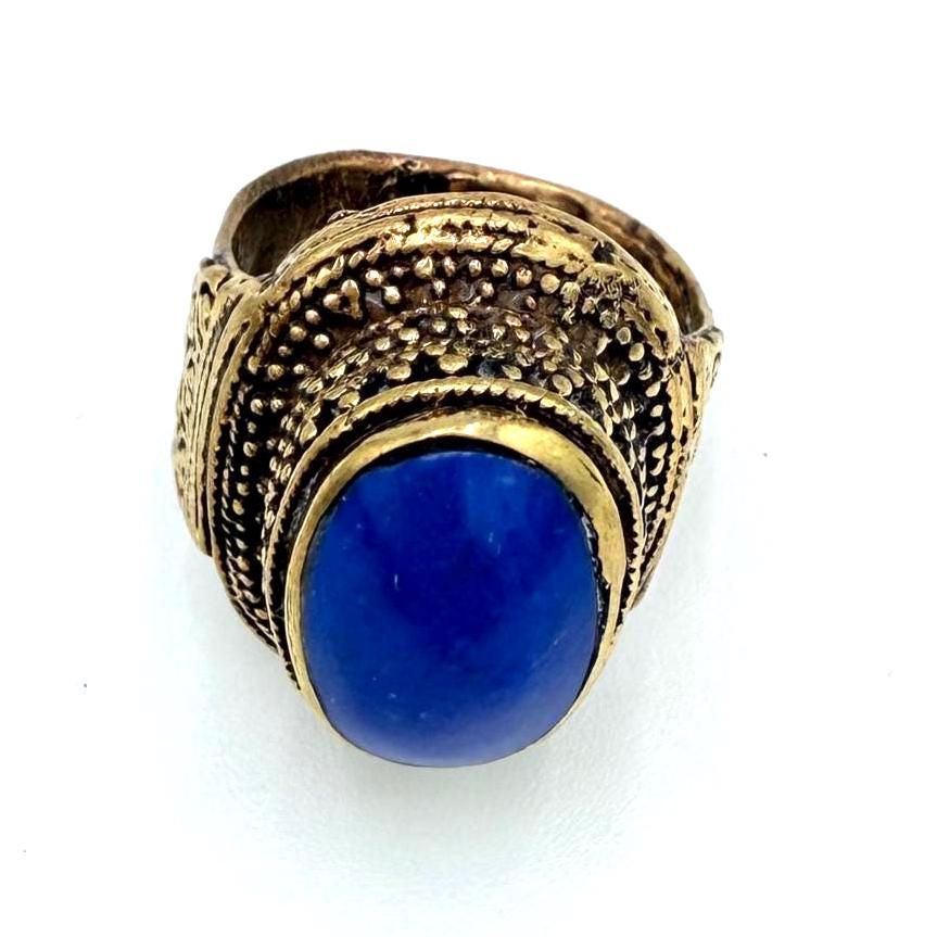 Vintage Afghan Statement Rings: Adjustable Turquoise  Engraved Gemstone Jewelry for Festivals