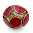 Vintage Afghan Statement Rings: Adjustable Turquoise & Carnelian Engraved Gemstone Jewelry for Festivals