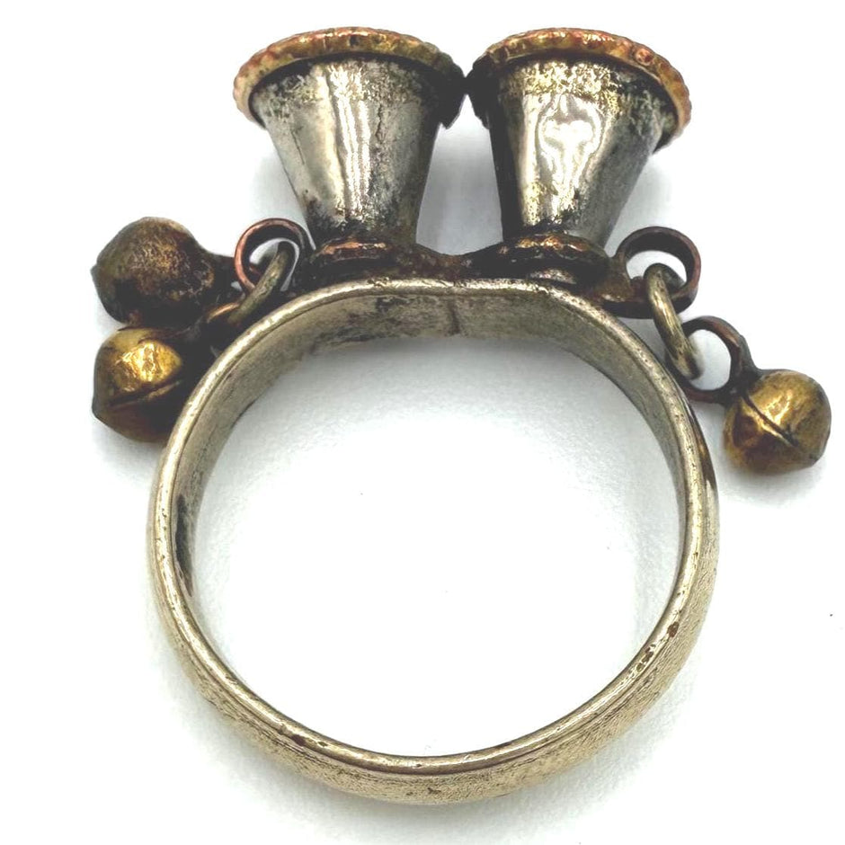 Vintage Afghan Bell Rings: Unique Ethnic Jewelry, Antique Tribal Bohemian Accessories for Women