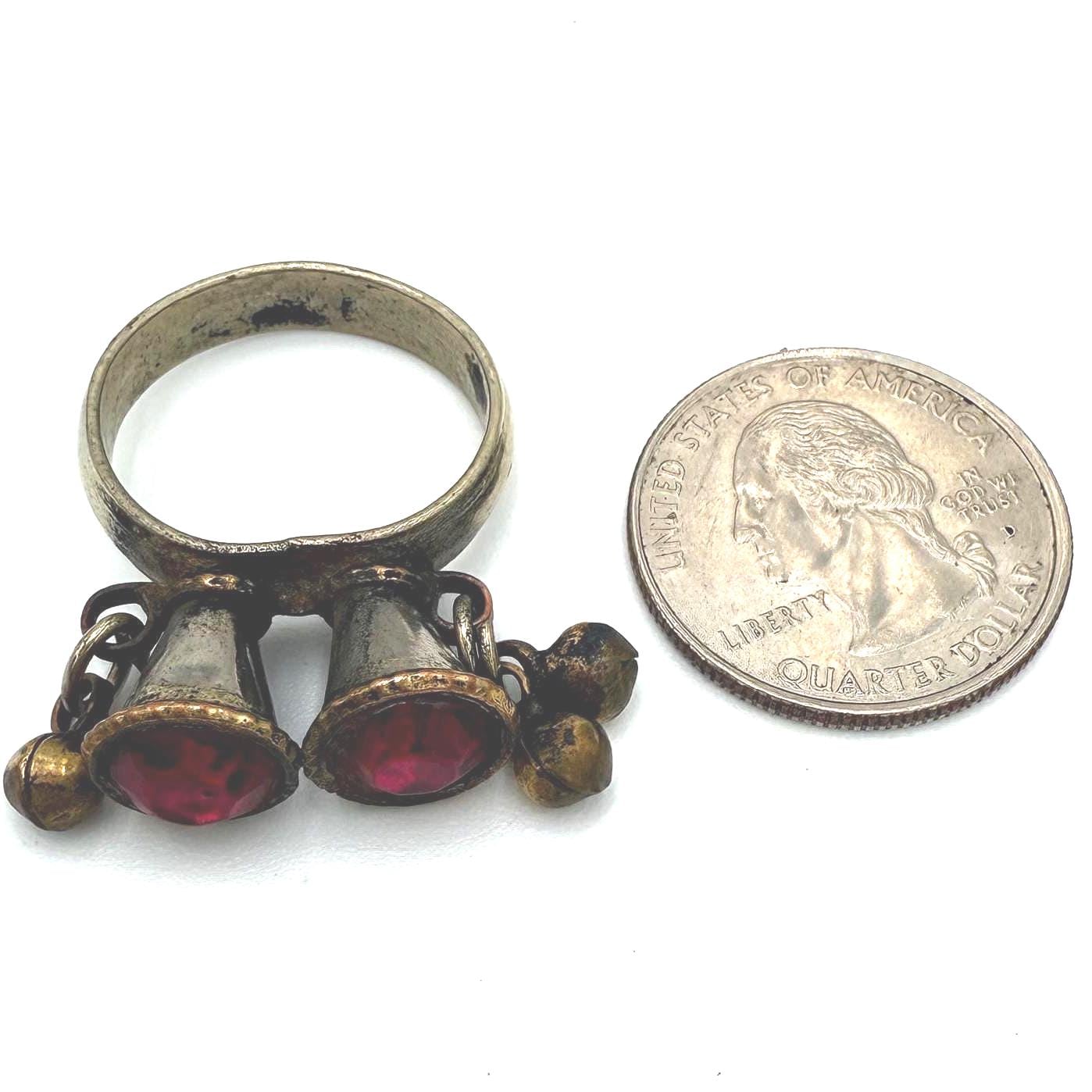 Vintage Afghan Bell Rings: Unique Ethnic Jewelry, Antique Tribal Bohemian Accessories for Women
