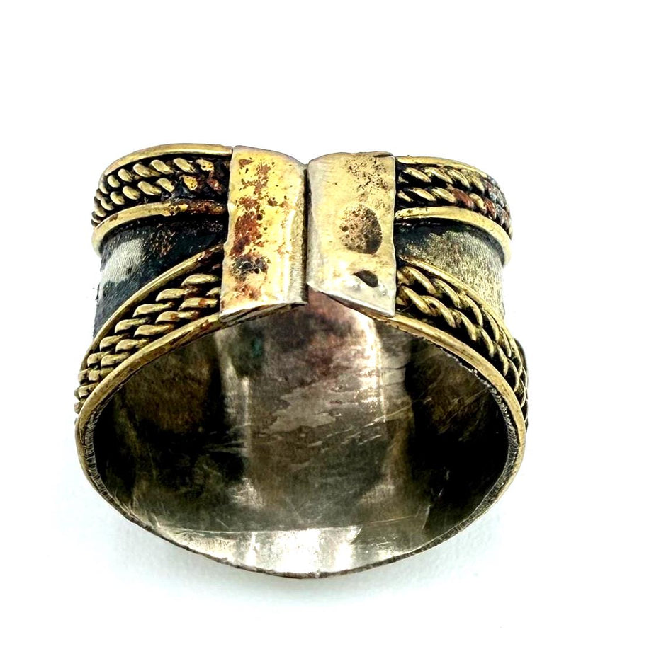 Vintage Afghan Blue Adjustable Statement Rings with Turquoise stone - Handmade Antique Jewelry