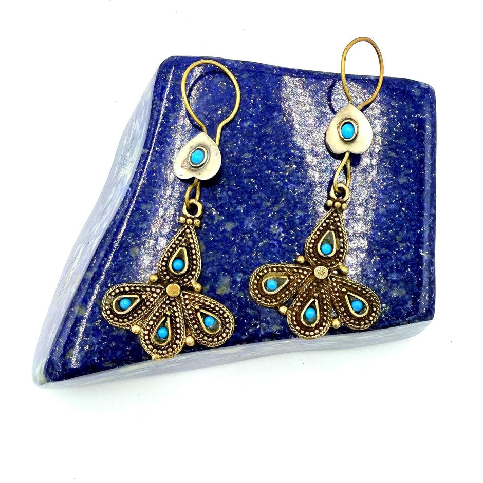 Vintage Afghan Tribal Earrings - Bohemian Statement Jewelry - Ethnic Middle Eastern Gypsy Gift for Her