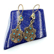 Afghan Brass & Glass Stone Earrings: Tribal Boho Statement Jewelry