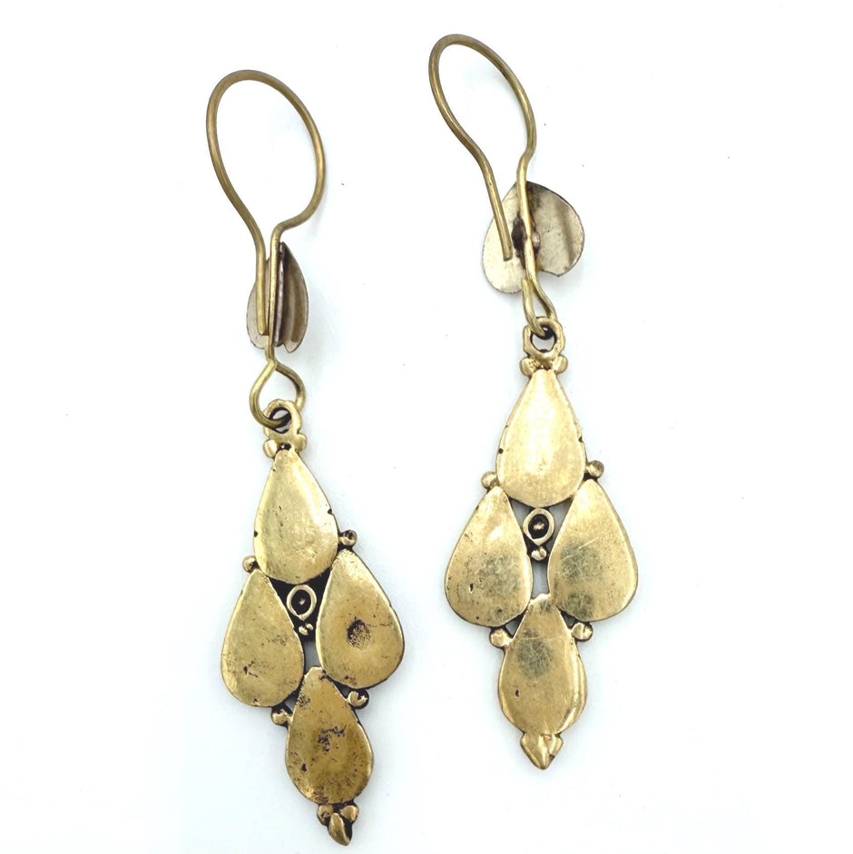 Vintage Afghani Tribal Statement Earrings - Ethnic Middle Eastern Boho Gypsy Jewelry for Women