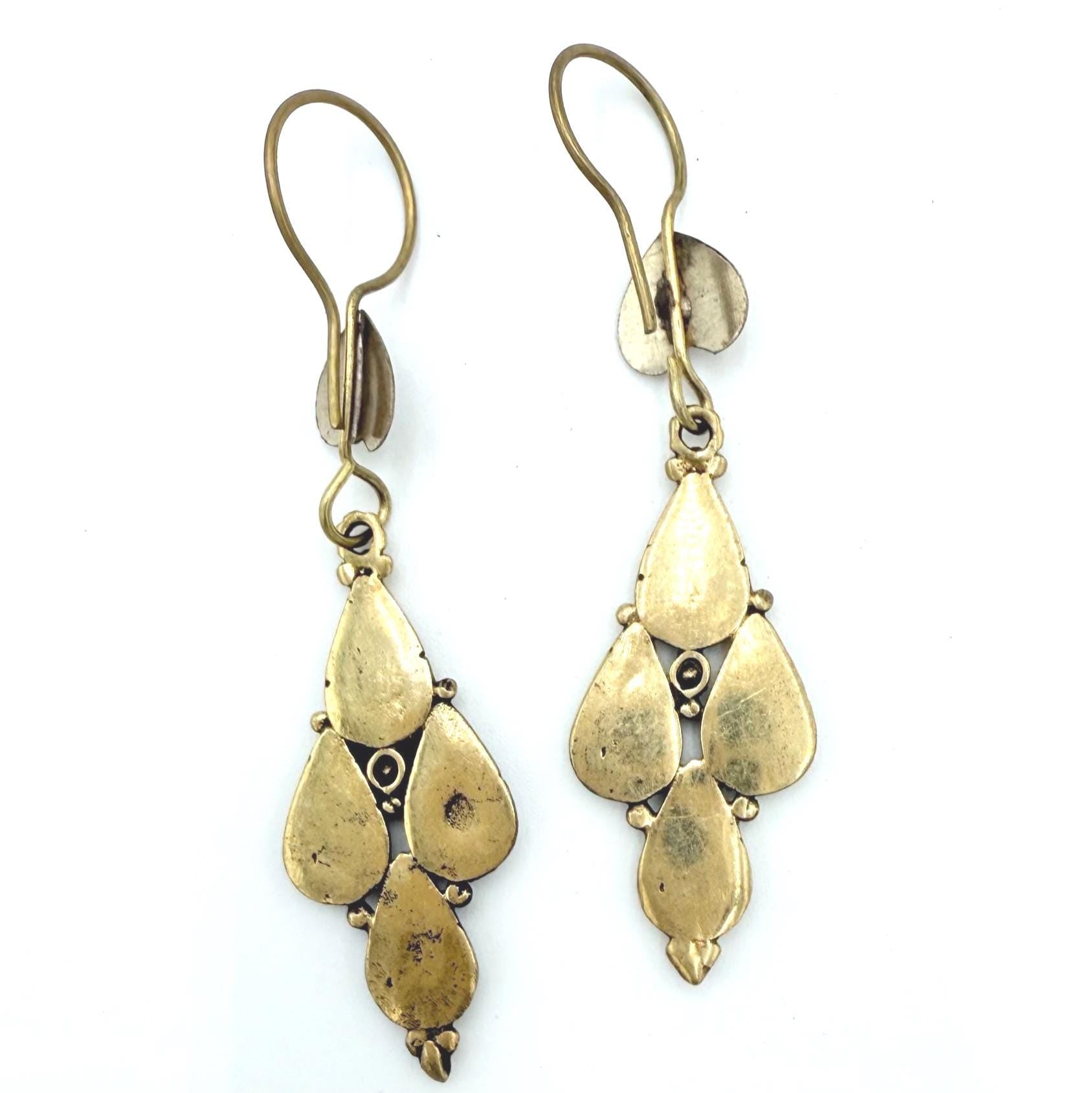 Vintage Afghani Tribal Statement Earrings - Ethnic Middle Eastern Boho Gypsy Jewelry for Women