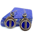 Vintage Afghan Lapis Lazuli Earrings: Ethnic Boho Handmade Tuareg Jewelry for Women