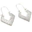 Vintage Afghan Silver Earrings - Handmade Ethnic Boho Statement Jewelry