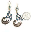 Vintage Afghan Peacock Earrings: Handmade Tribal Jewelry with Turquoise Accents