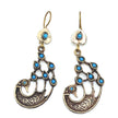 Vintage Afghan Peacock Earrings: Handmade Tribal Jewelry with Turquoise Accents