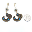 Vintage Afghan Bird Earrings: Handcrafted Tribal Jewelry with Blue Beads