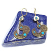 Vintage Afghan Bird Earrings: Handcrafted Tribal Jewelry with Blue Beads